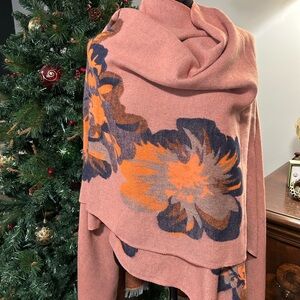 Floral Pink and Orange Women's Cape/Wrap